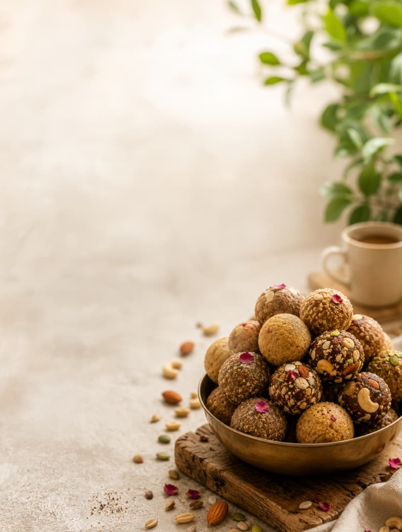 Bowl of Mithaas ladoos